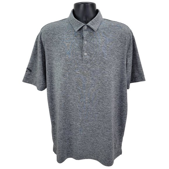 Callaway Golf Opti-Dri Men's Polo Shirt Size Large Gray Short Sleeve Performance - Picture 2 of 8